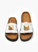 Σανδάλια δερμάτινα με τρουκ ATENEO - Λευκό - thefashionproject.gr - ATENEO