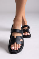Σανδάλια δερμάτινα με velcro Estil - Μαύρο - thefashionproject.gr - Estil - 24036002002