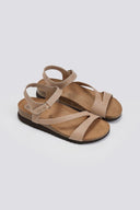 Σανδάλια δερμάτινα με velcro Interbios - Μπεζ - thefashionproject.gr - Inter - Bios