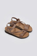 Σανδάλια δερμάτινα με velcro Interbios - Τάουπε - thefashionproject.gr - Inter - Bios
