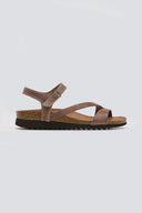 Σανδάλια δερμάτινα με velcro Interbios - Τάουπε - thefashionproject.gr - Inter - Bios