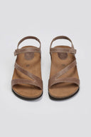 Σανδάλια δερμάτινα με velcro Interbios - Τάουπε - thefashionproject.gr - Inter - Bios