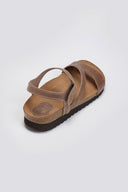 Σανδάλια δερμάτινα με velcro Interbios - Τάουπε - thefashionproject.gr - Inter - Bios