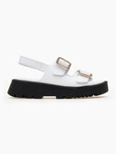 Σανδάλια δερμάτινα με velcro λουράκι TFP - Λευκό - thefashionproject.gr - TFP