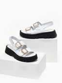 Σανδάλια δερμάτινα με velcro λουράκι TFP - Λευκό - thefashionproject.gr - TFP
