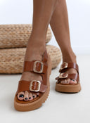 Σανδάλια δερμάτινα με velcro λουράκι TFP - Ταμπά - thefashionproject.gr - TFP