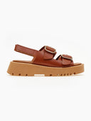 Σανδάλια δερμάτινα με velcro λουράκι TFP - Ταμπά - thefashionproject.gr - TFP