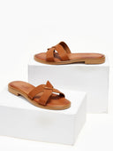 Σανδάλια δερμάτινα με χιαστί φάσα estil - Ταμπά - thefashionproject.gr - Estil