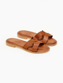 Σανδάλια δερμάτινα με χιαστί φάσα estil - Ταμπά - thefashionproject.gr - Estil