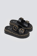 Σανδάλια δερμάτινα με ύφασμα Mariella Fabiani 2525/91 - Μαύρο - thefashionproject.gr - Mariella Fabiani