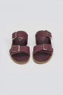 Σανδάλια δερμάτινα nubuck με τοκάδες TFP - Μπορντό - thefashionproject.gr - TFP