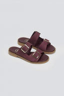 Σανδάλια δερμάτινα nubuck με τοκάδες TFP - Μπορντό - thefashionproject.gr - TFP