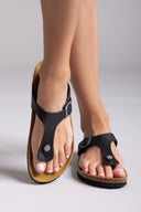 Σανδάλια δερμάτινα Plakton 181671 - Μαύρο - thefashionproject.gr - Plakton - 24001002002
