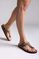 Σανδάλια δερμάτινα Plakton 181671 - Χακί - thefashionproject.gr - Plakton - 24000022002