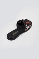 Σανδάλια δερμάτινα ponyskin με print 