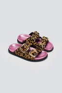 Σανδάλια δερμάτινα ponyskin με print Gioseppo