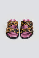 Σανδάλια δερμάτινα ponyskin με print Gioseppo