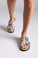 Σανδάλια δερμάτινα ponyskin με print Gioseppo
