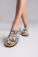 Σανδάλια δερμάτινα ponyskin με print Gioseppo