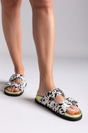 Σανδάλια δερμάτινα ponyskin με print Gioseppo