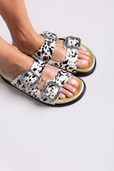 Σανδάλια δερμάτινα ponyskin με print Gioseppo