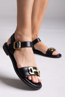 Σανδάλια δερμάτινα TFP - Μαύρο - thefashionproject.gr - TFP