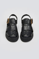 Σανδάλια fisherman flatforms δερμάτινα Tfp - Μαύρο - thefashionproject.gr - TFP