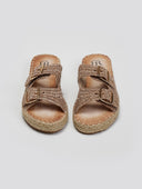 Σανδάλια flatforms από ψάθα ERYNN
