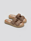 Σανδάλια flatforms από ψάθα ERYNN