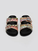 Σανδάλια flatforms από ψάθα με στρας ERYNN