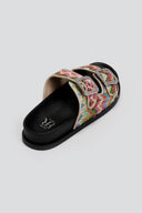 Σανδάλια flatforms από ψάθα με στρας ERYNN
