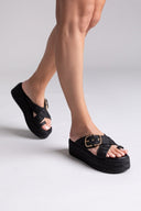 Σανδάλια flatforms crossover Mariella Fabiani 2514/05 - Μαύρο - thefashionproject.gr - Mariella Fabiani