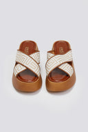 Σανδάλια flatforms crossover με print Estil