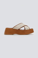 Σανδάλια flatforms crossover με print Estil - Ταμπά - thefashionproject.gr - Estil - 23696007003