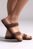 Σανδάλια flatforms δερμάτινα Carad