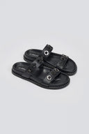 Σανδάλια flatforms δερμάτινα Carad - Μαύρο - thefashionproject.gr - CARAD - 24032002003
