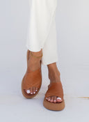 Σανδάλια flatforms δερμάτινα crossover Iris Sandals - Ταμπά - thefashionproject.gr - IRIS