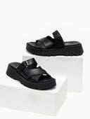 Σανδάλια flatforms δερμάτινα crossover TFP