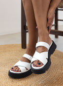 Σανδάλια flatforms δερμάτινα crossover TFP