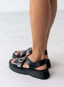Σανδάλια flatforms δερμάτινα crossover TFP