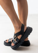 Σανδάλια flatforms δερμάτινα crossover TFP