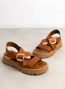 Σανδάλια flatforms δερμάτινα crossover TFP
