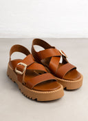 Σανδάλια flatforms δερμάτινα crossover TFP