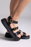 Σανδάλια flatforms δερμάτινα Estil