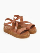 Σανδάλια flatforms δερμάτινα estil - Ταμπά - thefashionproject.gr - Estil