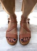 Σανδάλια flatforms δερμάτινα estil - Ταμπά - thefashionproject.gr - Estil