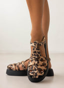 Σανδάλια flatforms δερμάτινα fisherman με print Iris Sandals - Leopard - thefashionproject.gr - IRIS