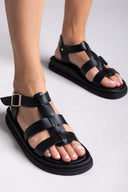 Σανδάλια flatforms δερμάτινα gladiator Estil