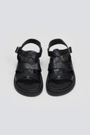 Σανδάλια flatforms δερμάτινα gladiator Estil - Μαύρο - thefashionproject.gr - Estil - 23974002002