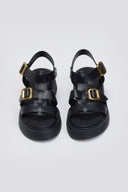 Σανδάλια flatforms δερμάτινα gladiator με τοκάδες Estil - Μαύρο - thefashionproject.gr - Estil - 23912002002